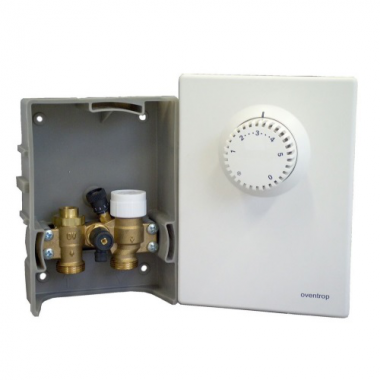 "Unibox E BV" регулирование t отдельного помещения c термостатическим вентилем, с байпасом, белый